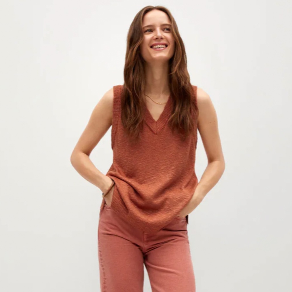 Mango V-Neck Knit Vest